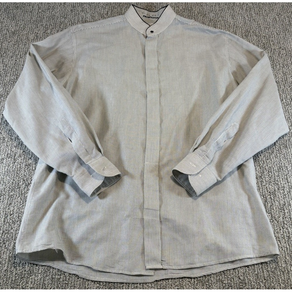 Eton Royal Two Fold Super Cotton Long Sleeve Button Up Shirt Men's Black White